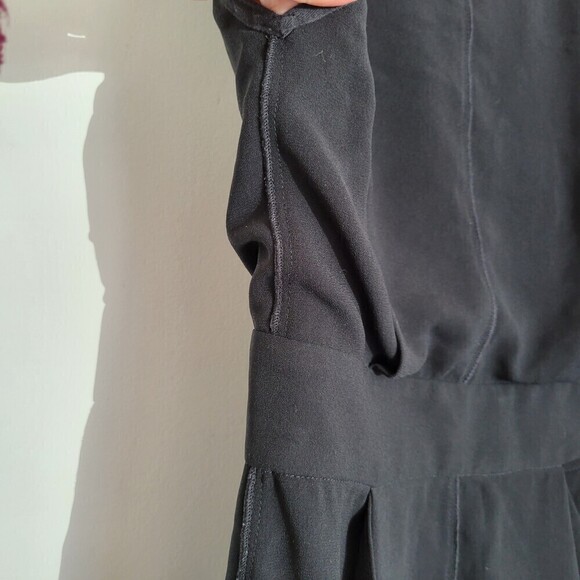 Aritzia Wilfred Black Sleeveless Leila Deep V Back Mini Dress Pockets Size 0 - Picture 7 of 14